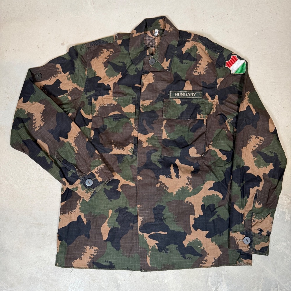 Hungarian Military M90 Woodland Camo Ripstop Field Jacket 2002 Size 50 Mens M